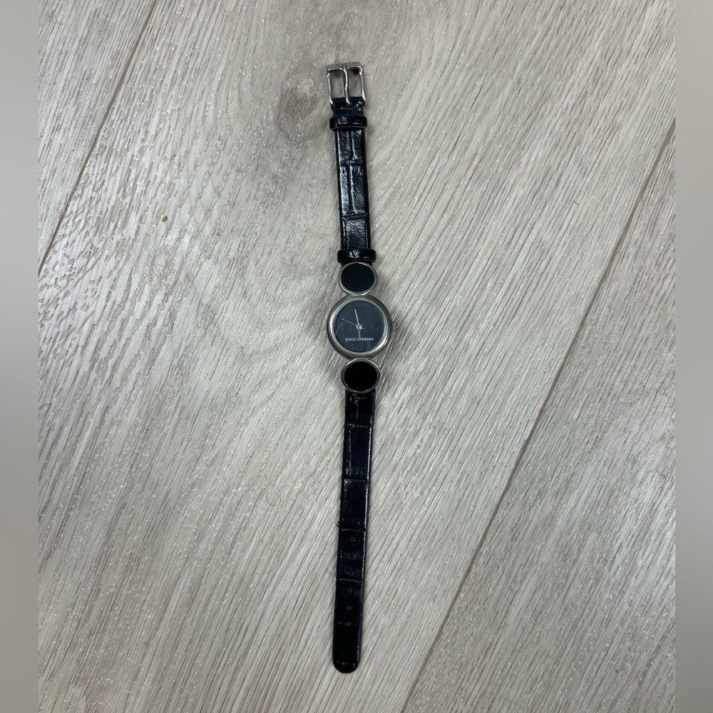 DG Dolce & Gabbana Black‎ Leather Watch